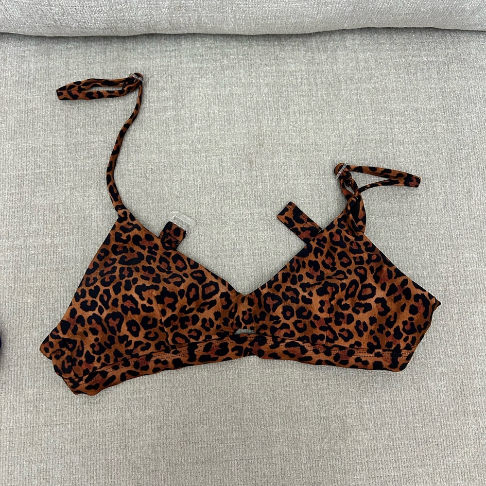 Leopard Print bikini Top - Brown & Black